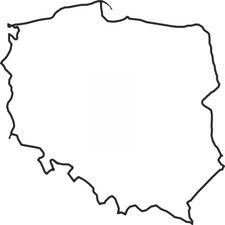 Naklejka Na Sciane Mapa Polski Kontur 70x70cm
